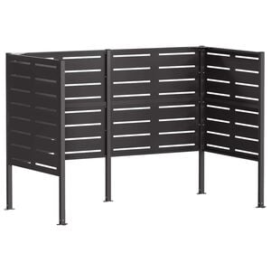 vidaXL Afvalcontainer scherm 167 x 85 x 113 cm Staal Zwart