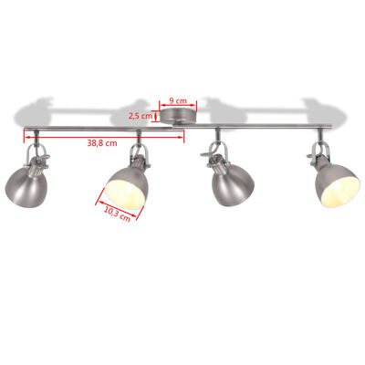 vidaXL Plafondlamp voor 4 peertjes E14 grijs