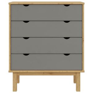 vidaXL Ladekast OTTA 76,5x39,5x90 cm massief grenenhout bruin en grijs