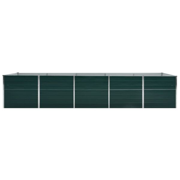 vidaXL Plantenbak verhoogd 400x80x45 cm gegalvaniseerd staal groen