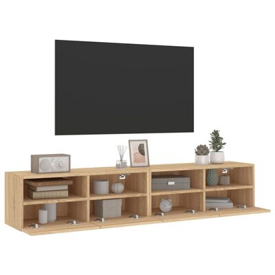 vidaXL Tv-wandmeubels 2 st 80x30x30 cm bewerkt hout sonoma eikenkleur