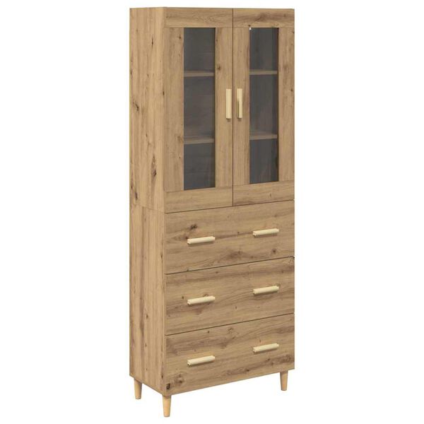 vidaXL Hoge kast met lade Artisan Eiken 69,5 x 34 x 180 cm