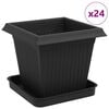vidaXL Plantenpotten 24 pcs Zwart 16 x 16 x 14 cm Kunststof