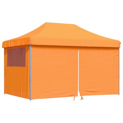 vidaXL Partytent inklapbaar pop-up met 4 zijwanden oranje