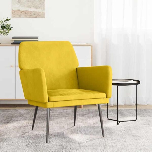 vidaXL Fauteuil 62x79x79 cm fluweel geel