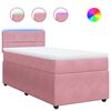 vidaXL Boxspring met matras fluweel roze 90x200 cm