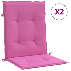 vidaXL Stoelkussens 2 st lage rug stof roze