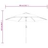 vidaXL Parasol met LED-verlichting en stalen paal 300 cm zwart