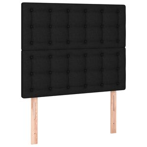 vidaXL Hoofdbord zwart 80x5x118/128 cm stof