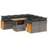 vidaXL 9-delige Loungeset met kussens poly rattan grijs
