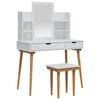 vidaXL Toilettafel Set FAUSKE 5 pcs Wit 100 x 50 x 143 cm