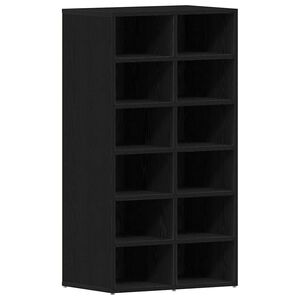 vidaXL Schoenenrek 54x34x100,5 cm spaanplaat zwart eikenkleurig