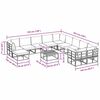 vidaXL Tuin Sofa Set 12 pcs Zwart Metaal
