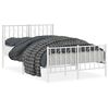 vidaXL Bedframe met hoofd- en voeteneinde&nbsp;metaal wit 120x190 cm