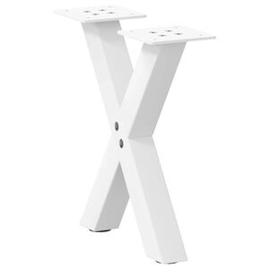 vidaXL Salontafelpoten 2 st X-vormig 30x(30-31) cm staal wit