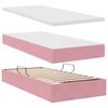 vidaXL Opslag bed met matras met hoofdeinde Roze 180 x 200 cm Fluweel