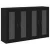 vidaXL Wandkasten 2 pcs Zwart Eiken 69,5 x 34 x 90 cm Bewerkt hout