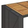 vidaXL Tuinbartafel acaciahouten blad 145x80x110 cm poly rattan zwart