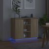 vidaXL LED Sideboard Sonoma Eiken 90 x 32 x 75 cm Bewerkt hout