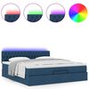 vidaXL Ottoman bed met matras en LED's 160x200cm stof blauw