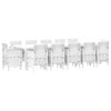 vidaXL Tuin Eetset 13 pcs Wit en lichtgrijs Poly rattan en staal