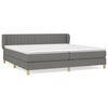 vidaXL Boxspring met matras stof donkergrijs 200x200 cm