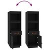 vidaXL Hoge kast 34x40x108,5 cm massief grenenhout zwart