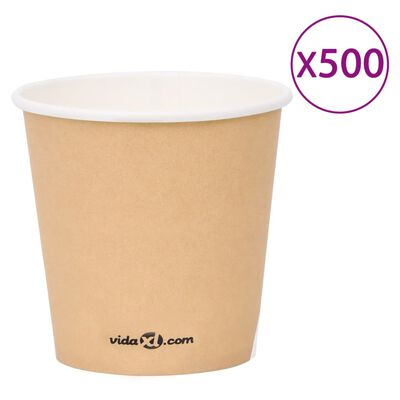 vidaXL 500 st Koffiebekers 120 ml papier bruin