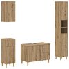 vidaXL 4-delige Badkamerkast Set DELFT Artisanaal eiken Bewerkt hout
