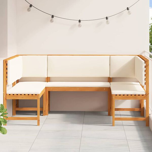 vidaXL Tuinbankset 5 pcs Bruin Massief Acaciahout