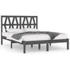 vidaXL Bedframe massief grenenhout grijs 200x200 cm