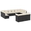 vidaXL 13-delige Loungeset met kussens poly rattan zwart