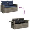 vidaXL 11-delige Loungeset met kussens poly rattan acacia grijs