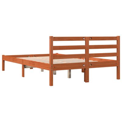 vidaXL Bedframe massief grenenhout wasbruin 140x200 cm