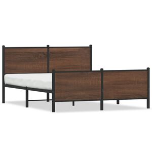 vidaXL Bedframe zonder matras metaal bruin eikenkleurig 140x190 cm