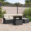 vidaXL Tuin Sofa Set met kussen 6 pcs Zwart en cr&egrave;me