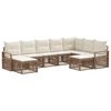 vidaXL Tuinbankenset 9 pcs Beige poly rattan