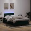 vidaXL Boxspring met matras en LED fluweel donkergroen 120x220 cm