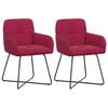 vidaXL Eettafelstoelen 2 st fluweel Wijnrood 59 x 56,5 x 86 cm