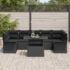 vidaXL Tuin Sofa Set met kussen met opslag 8 pcs Zwart Poly riet