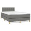 vidaXL Boxspring met matras stof donkergrijs 120x200 cm