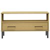 vidaXL Salontafel met metalen poten OSLO 85x50x45 cm hout bruin