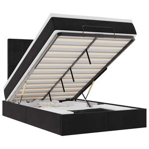 vidaXL Ottoman bed met matrassen en LED's 120x200cm fluweel zwart