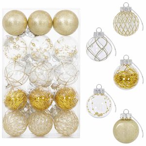vidaXL Kerstballen set 30 st Goud &Oslash; 6 cm PET