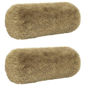 vidaXL Kussen met kussen HEERLEN 2 st Lichtgrijs PV Fleece