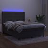 vidaXL Boxspring met matras en LED fluweel donkergrijs 140x190 cm