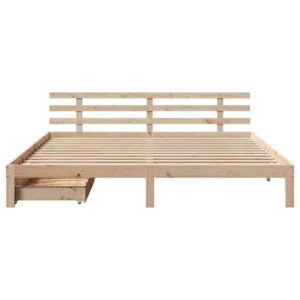 vidaXL Bedframe met lades massief grenenhout 200x200 cm