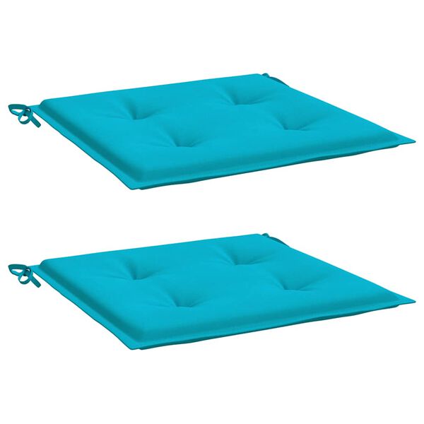 vidaXL Tuinstoelkussens 2 st 40x40x4 cm stof turquoise