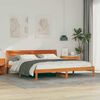 vidaXL Bedframe met hoofdeinde Bruin 200 x 200 cm Massief grenenhout