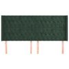 vidaXL Hoofdbord met randen 203x16x118/128 cm fluweel donkergroen